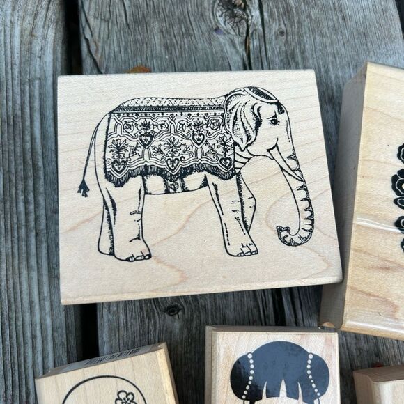 Vintage Asian-Inspired Wooden Stamp Set - Picture 2 of 16